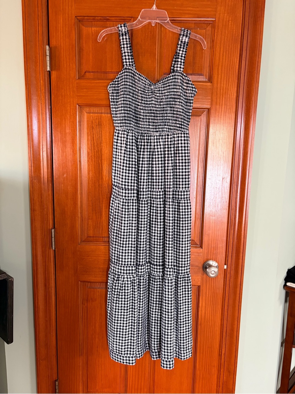 Market & Spruce Black and White Gingham Tiered Maxi Dress - NWT